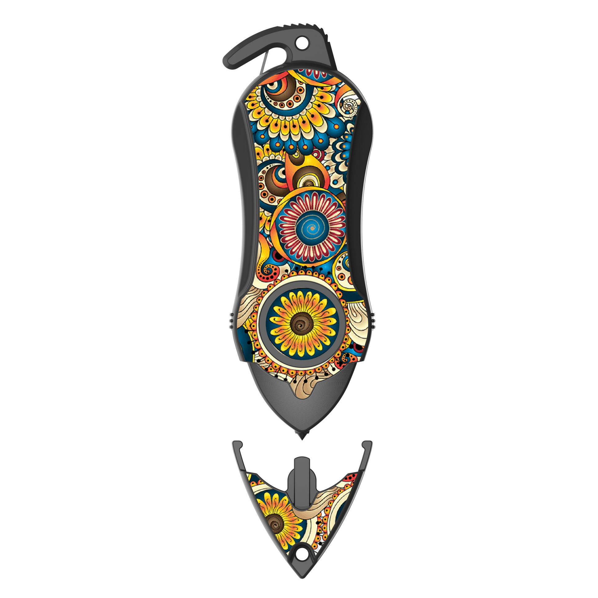 Stinger Personal Safety Alarm Keychain Emergency Tool: Siren Alarm, Seat Belt Cutter, Glass Breaker (Mandala)