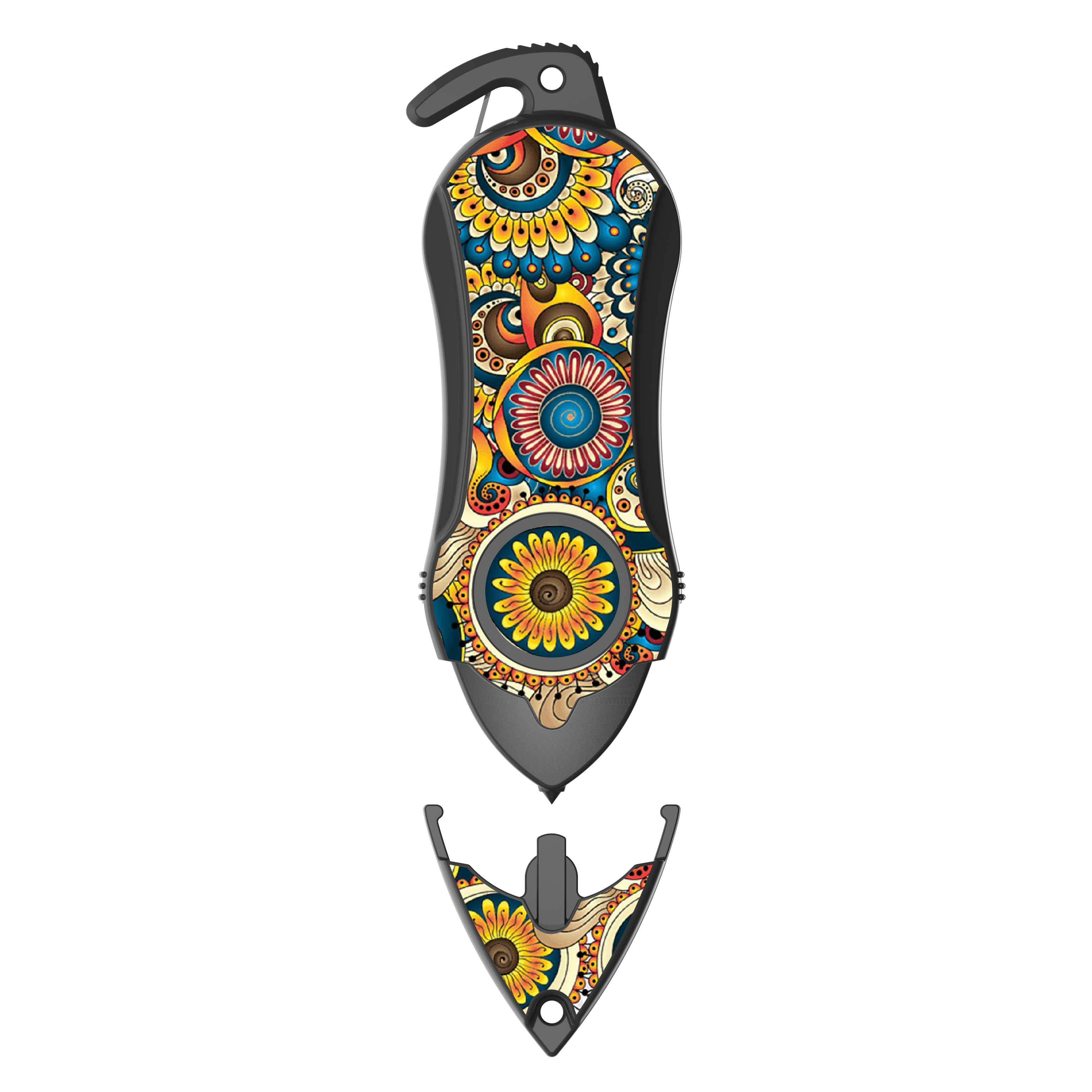 Stinger Personal Safety Alarm Keychain Emergency Tool: Siren Alarm, Seat Belt Cutter, Glass Breaker (Mandala)