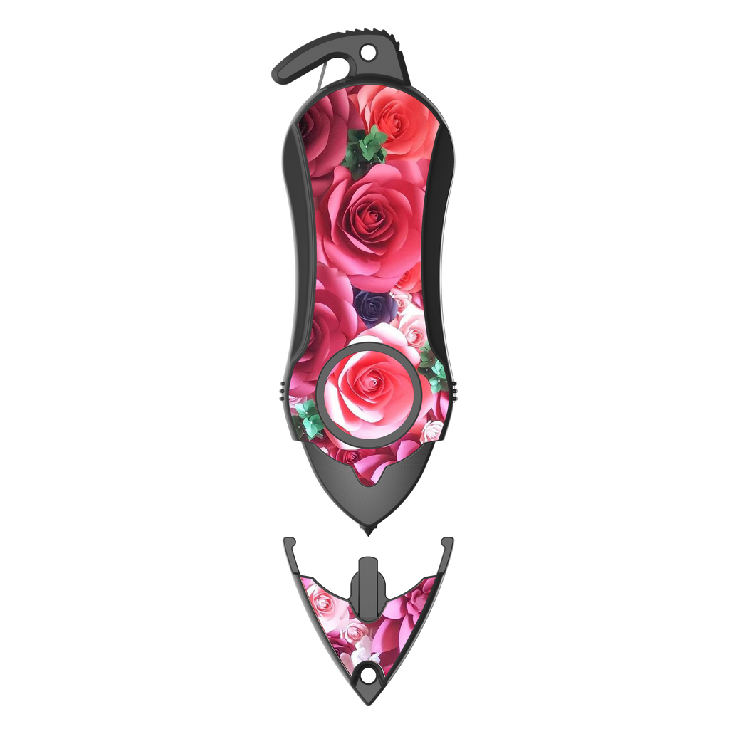 Stinger Personal Safety Alarm Keychain Emergency Tool: Siren Alarm, Seat Belt Cutter, Glass Breaker (Pink Rose)