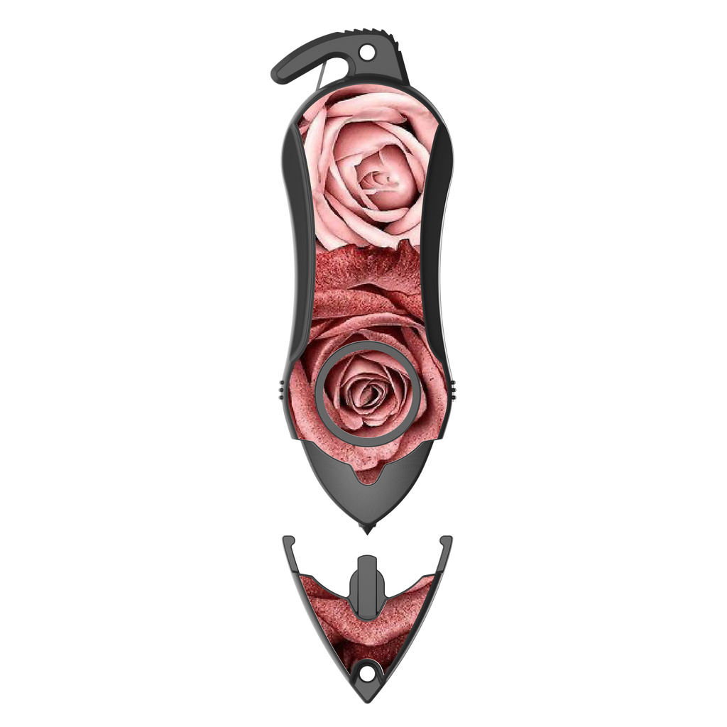Stinger Personal Safety Alarm Keychain Emergency Tool: Siren Alarm, Seat Belt Cutter, Glass Breaker (Twin Rose)