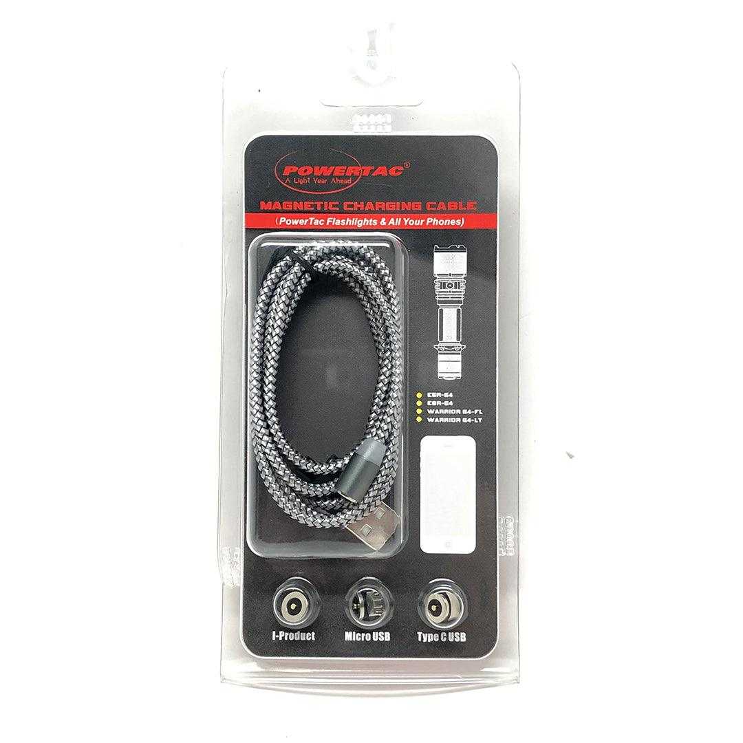 Magnetic USB Charging Cable, 3 in 1 Nylon Cord, Compatible with Micro USB, Type C, and Apple Products