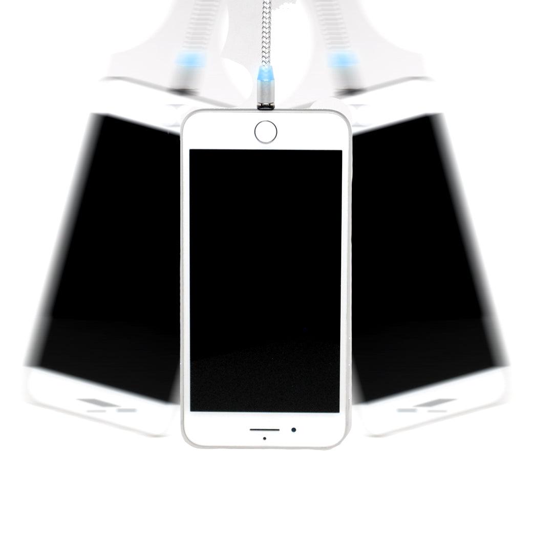 Magnetic USB Charging Cable, 3 in 1 Nylon Cord, Compatible with Micro USB, Type C, and Apple Products