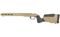 MDT Field Stock |  Rifle Chassis |  6061 Aluminum Core |  Overmolded Polymer Body |  AICS Magazine Compatible |  Flat Dark Earth |  Fits Howa 1500 Short Action/Weatherby Vanguard Short Action