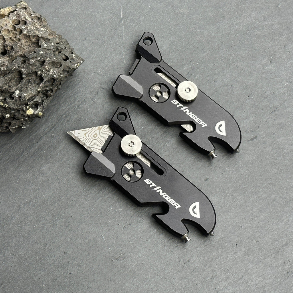 Stinger EDC Blade, Keychain Utility Knife - Matte Black