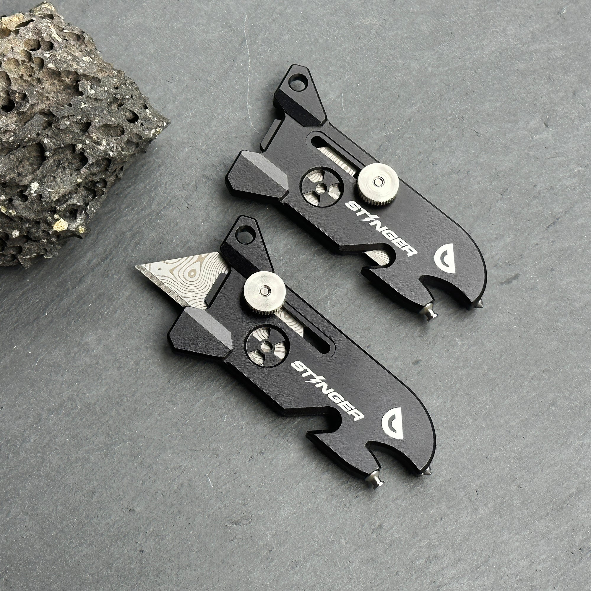 Stinger EDC Blade, Keychain Utility Knife - Matte Black