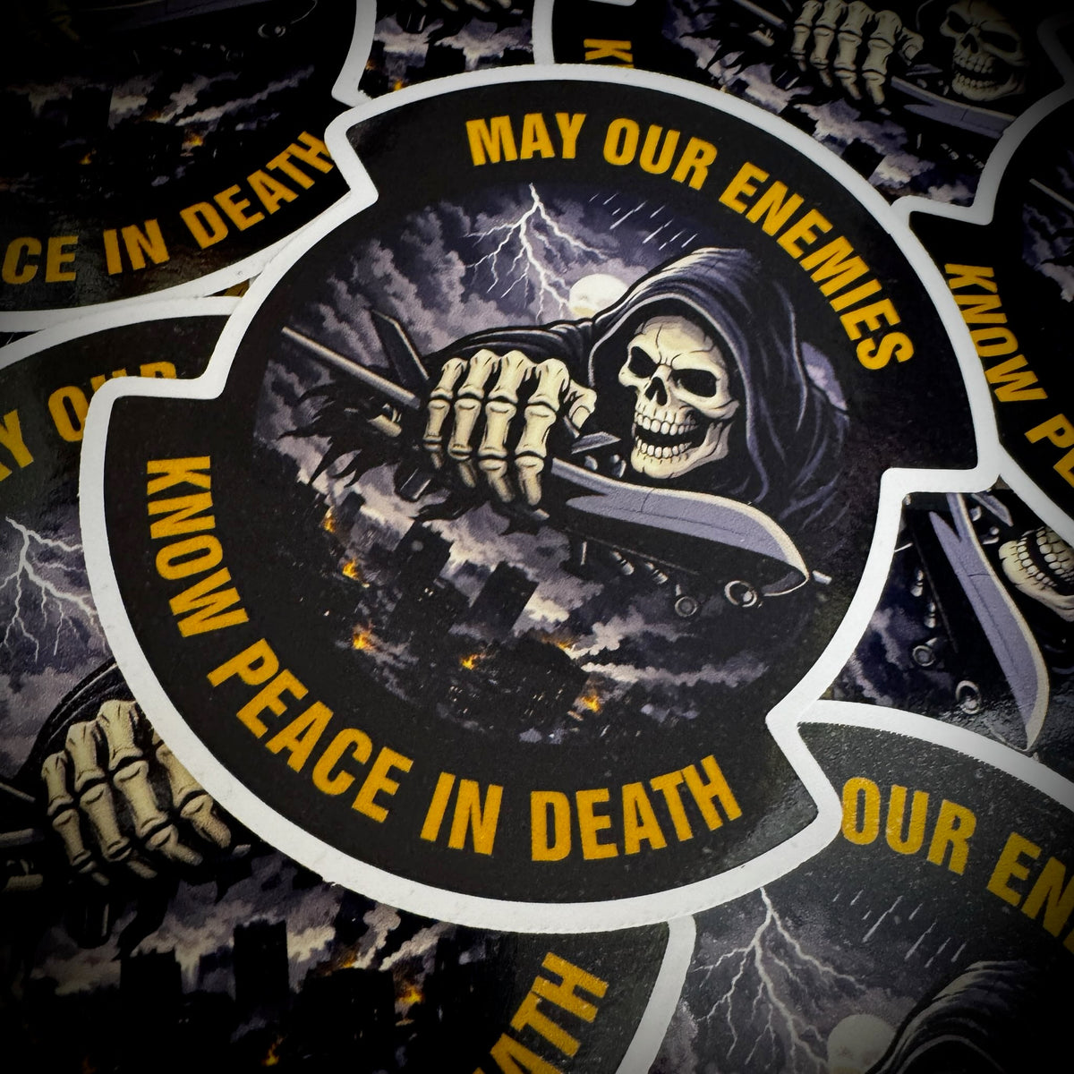 May 2026 POTM -May Our Enemies Know Peace In Death - 4" - Sticker