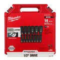 Milwaukee 49-66-7014 14 PC SHOCKWAVE Impact Duty™ 1/2" Drive Metric Deep 6 Point Socket Set