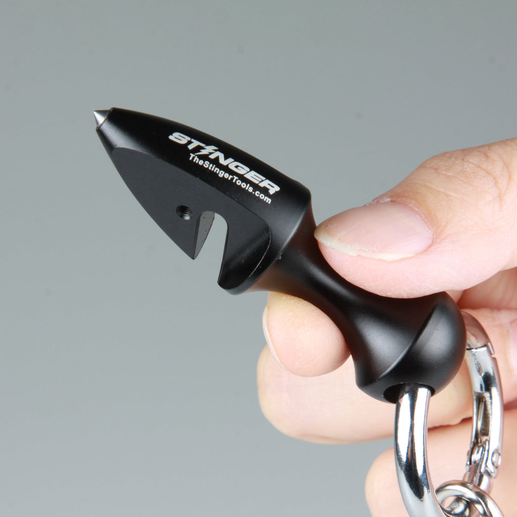 Stinger Self-Defense Keychain, Mini EDC Car Emergency Escape Tool, Seat Belt Cutter, Glass Breaker, Car Rearview Mirror Pendant Décor