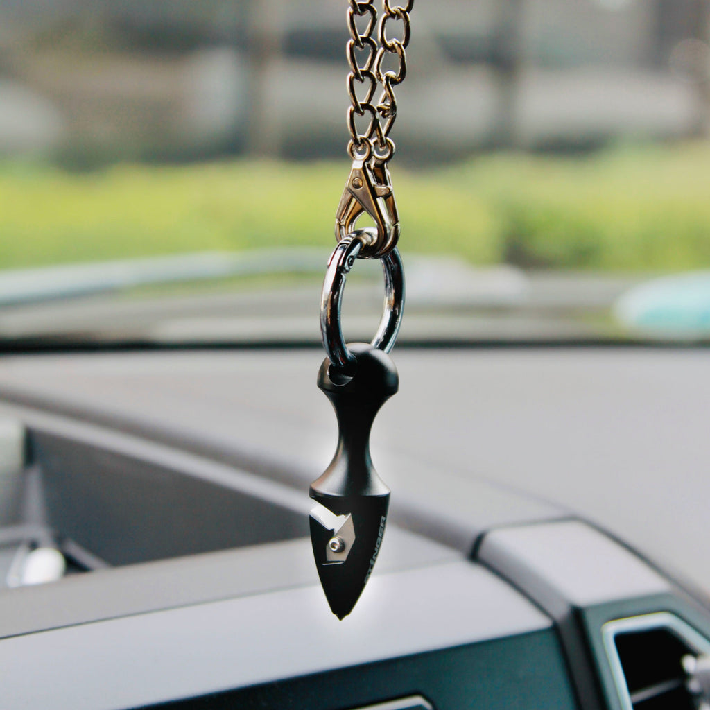 Stinger Self-Defense Keychain, Mini EDC Car Emergency Escape Tool, Seat Belt Cutter, Glass Breaker, Car Rearview Mirror Pendant Décor
