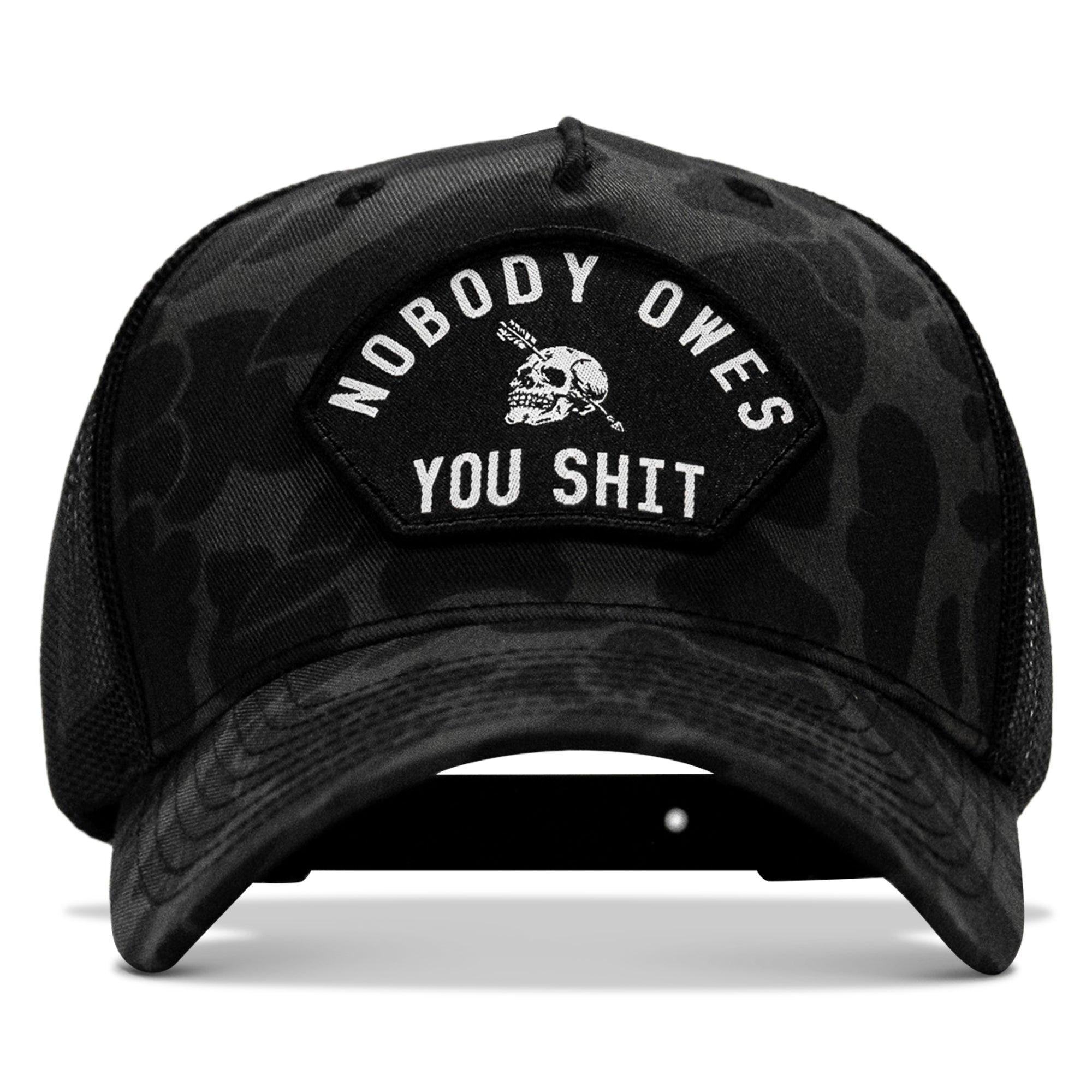 Nobody Owes You Shit Arched Skull Patch Snapback
