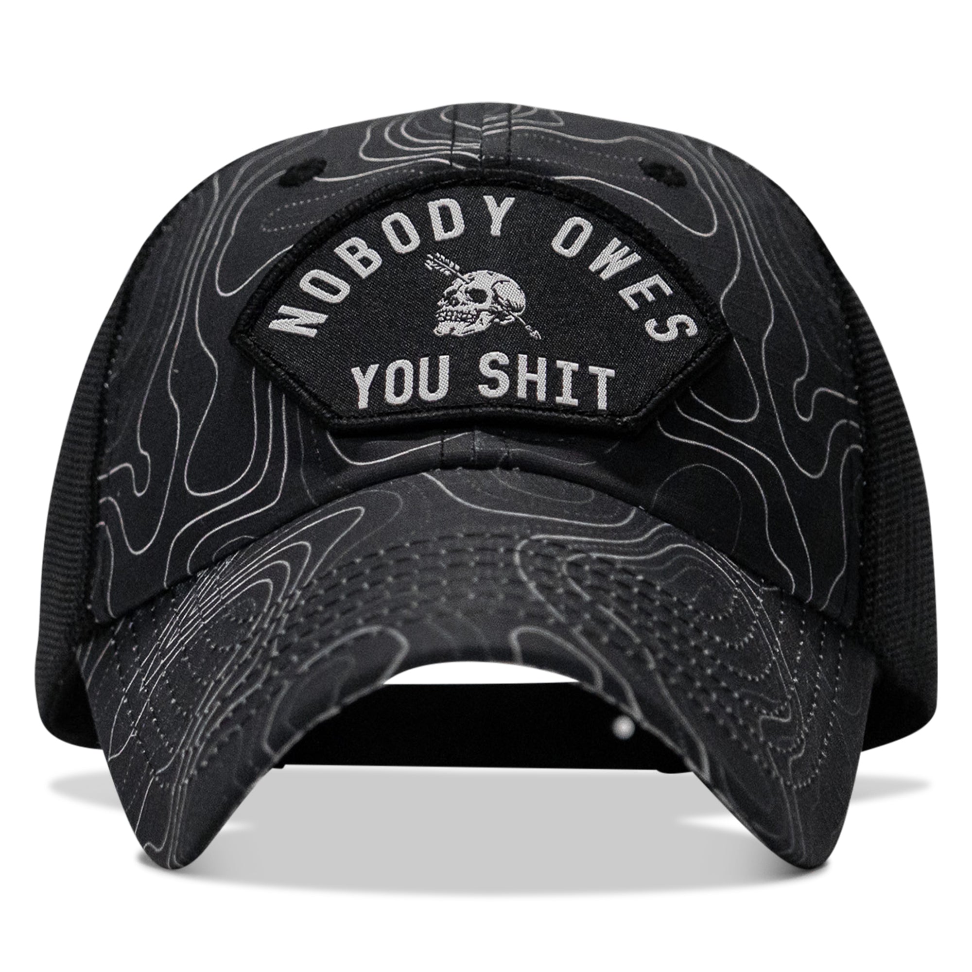 Nobody Owes You Shit Arched Patch Tactical Ripstop Mesh Snapback Hat