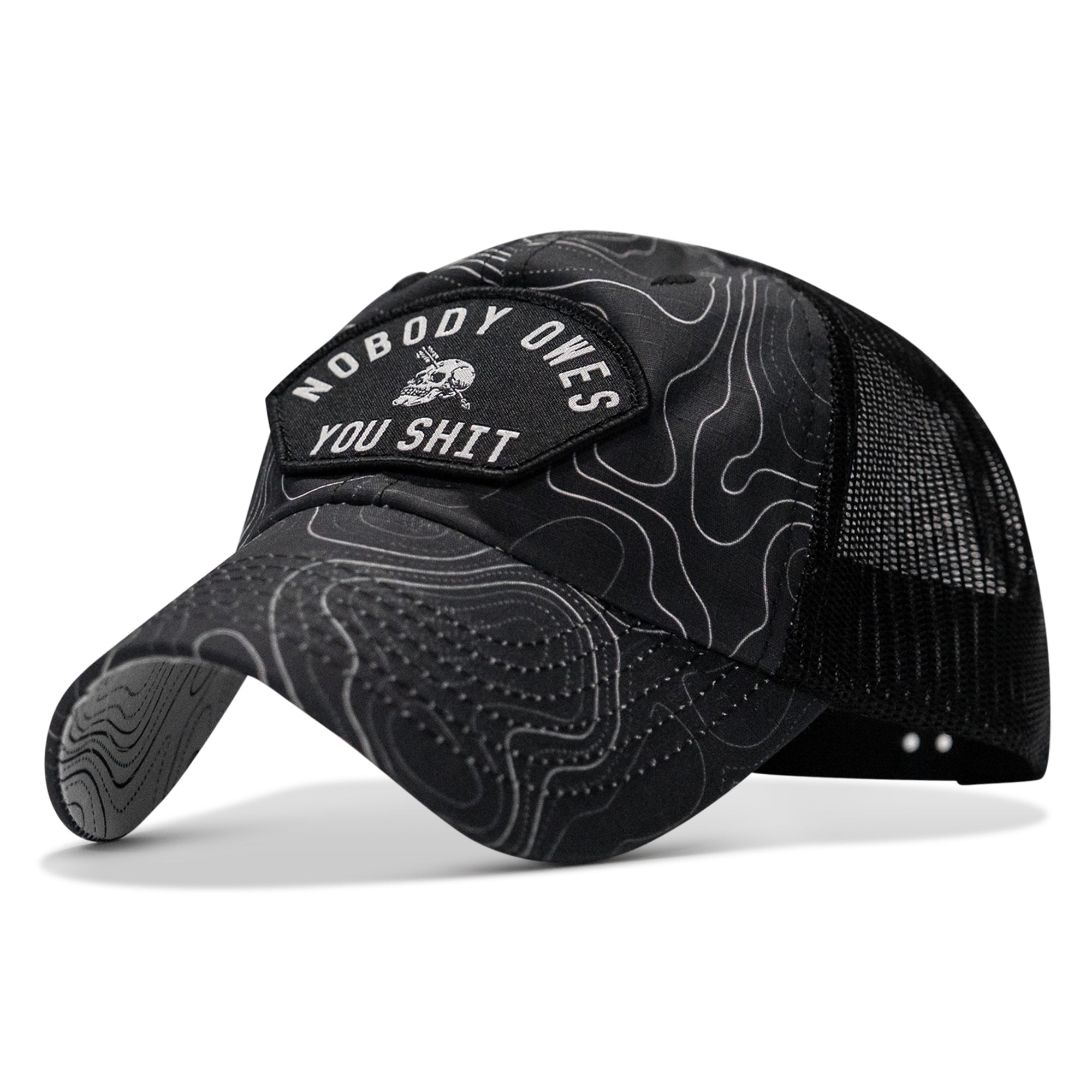 Nobody Owes You Shit Arched Patch Tactical Ripstop Mesh Snapback Hat