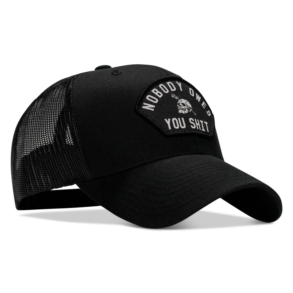 Nobody Owes You Shit Arched Skull Patch Snapback