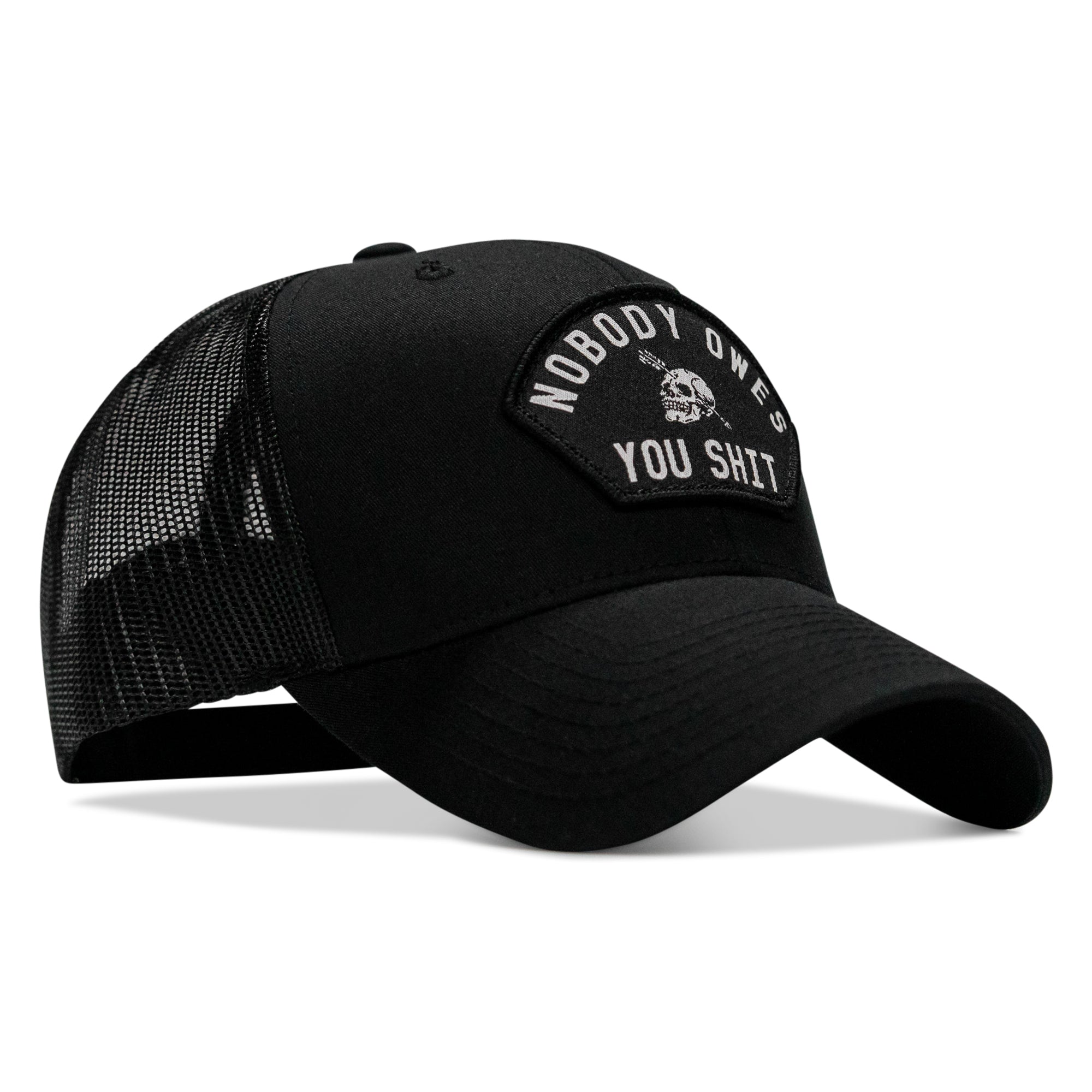 Nobody Owes You Shit Arched Skull Patch Snapback