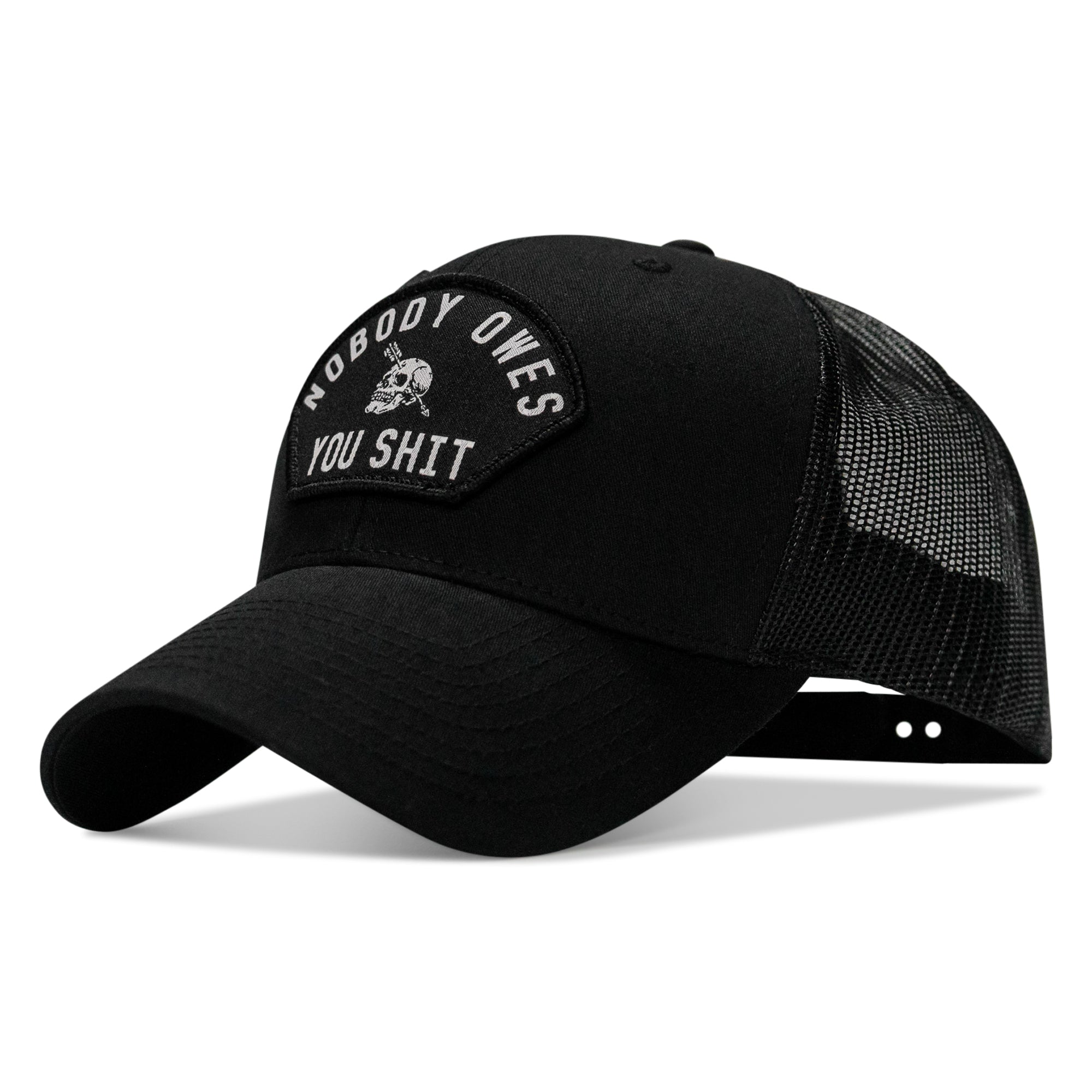 Nobody Owes You Shit Arched Skull Patch Snapback
