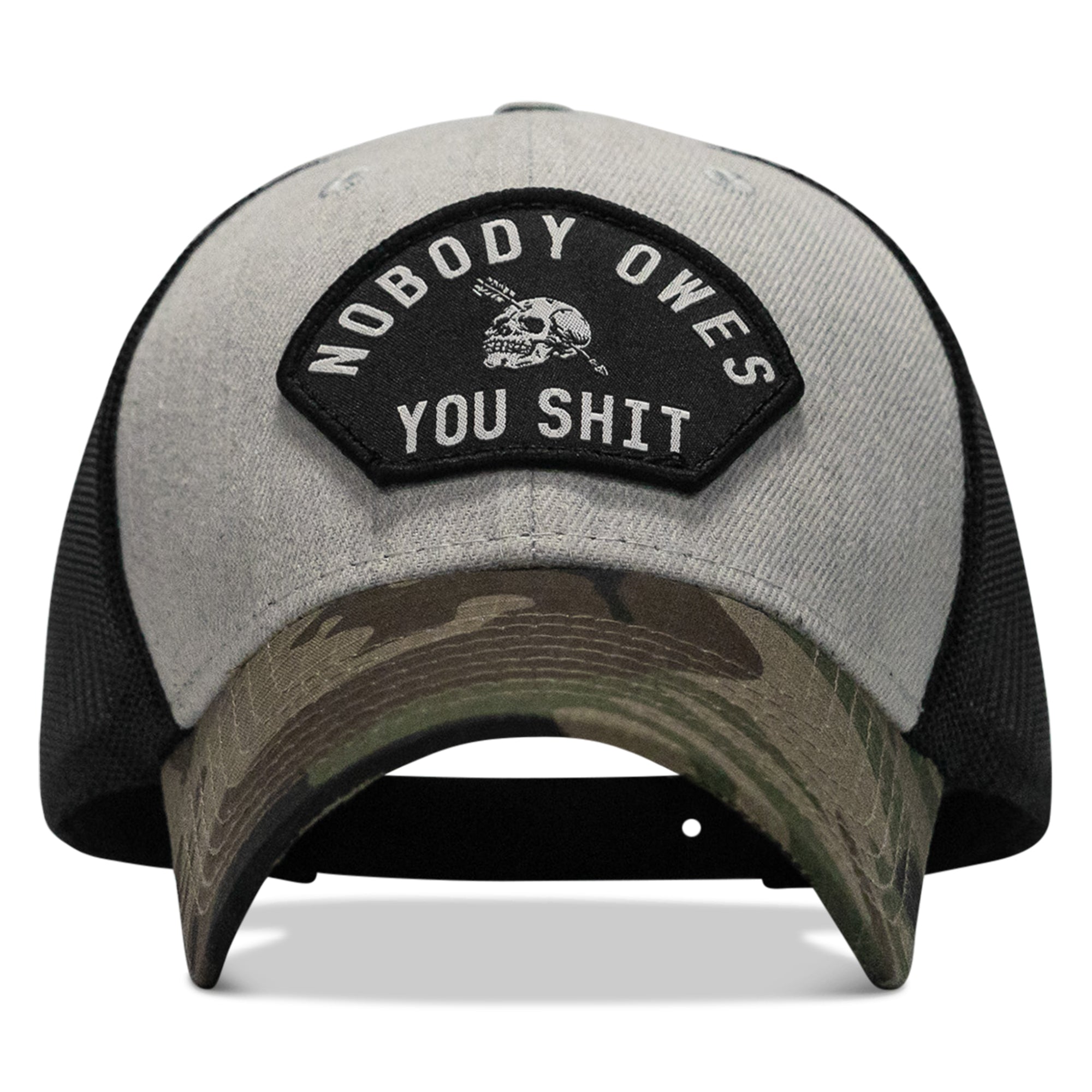 Nobody Owes You Shit Arched Skull Patch Snapback