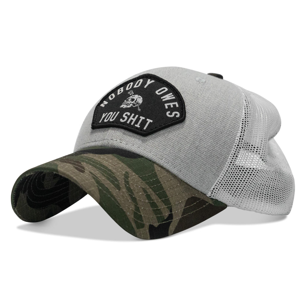 Nobody Owes You Shit Arched Skull Patch Snapback