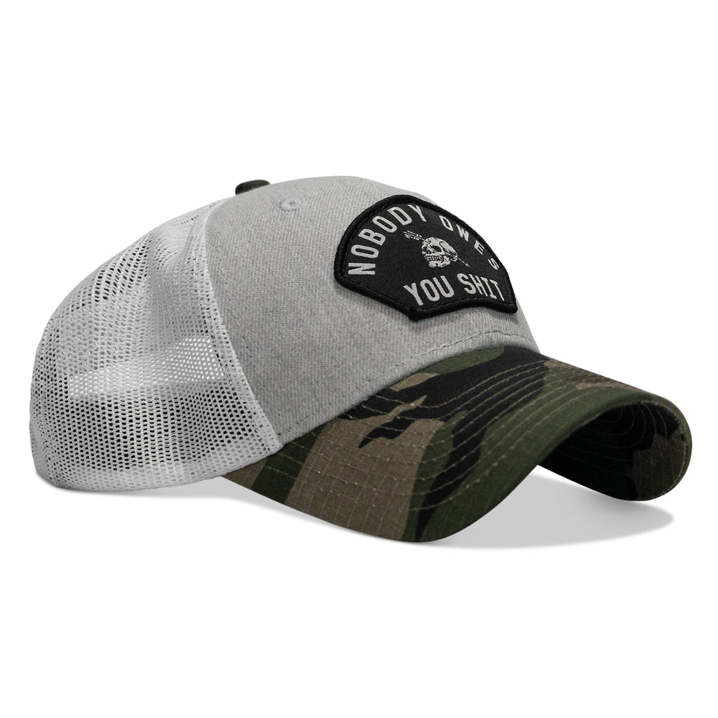 Nobody Owes You Shit Arched Skull Patch Snapback