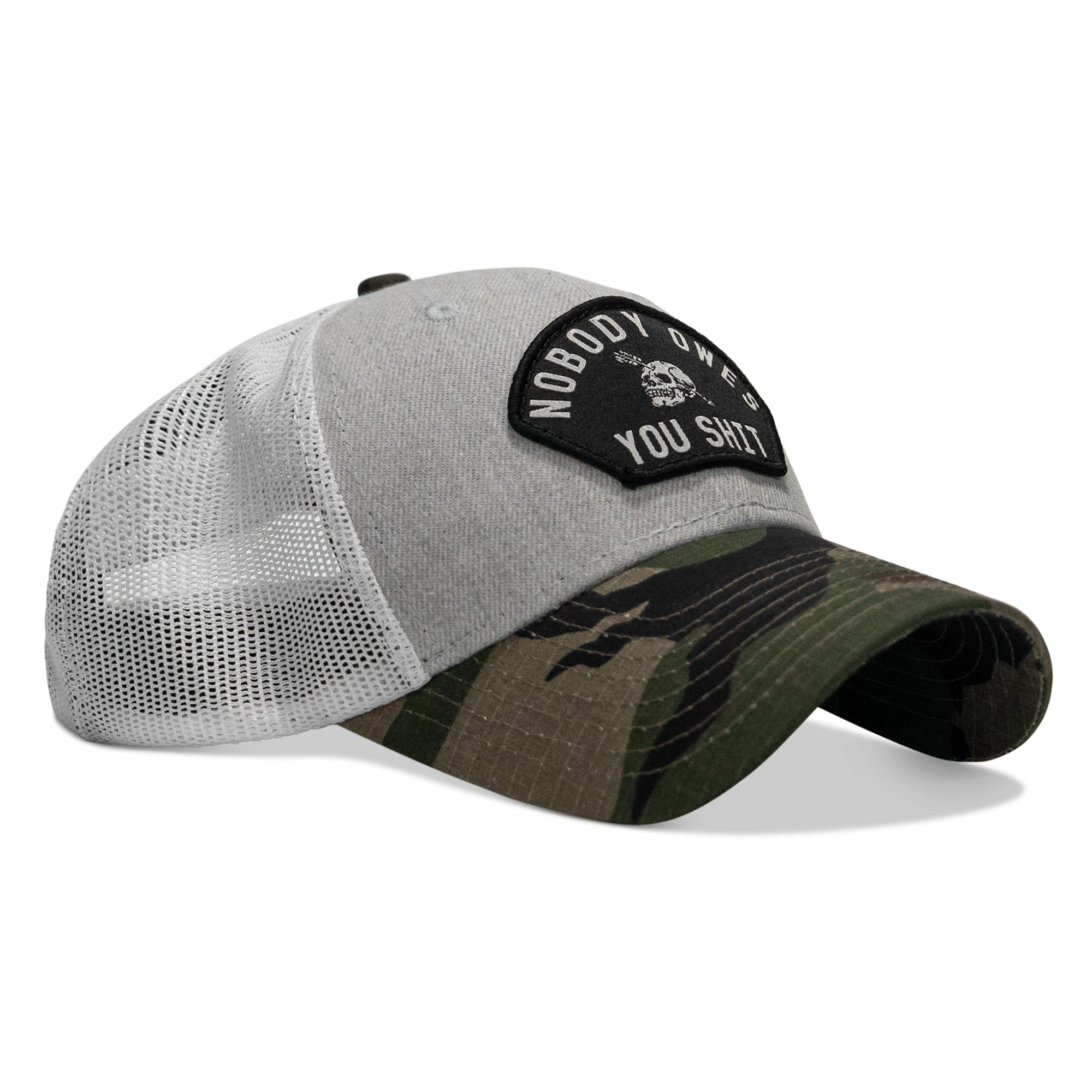 Nobody Owes You Shit Arched Skull Patch Snapback
