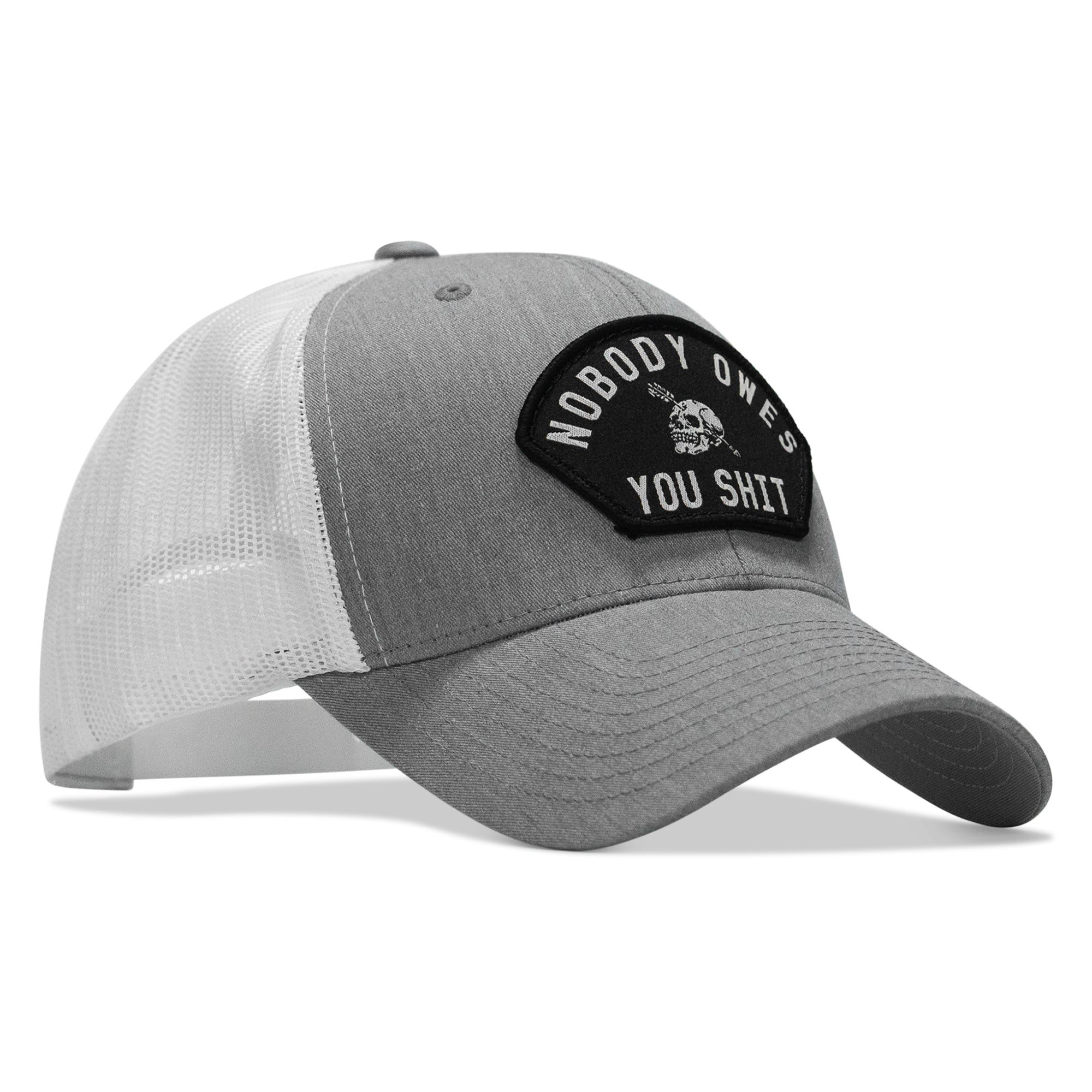 Nobody Owes You Shit Arched Skull Patch Snapback
