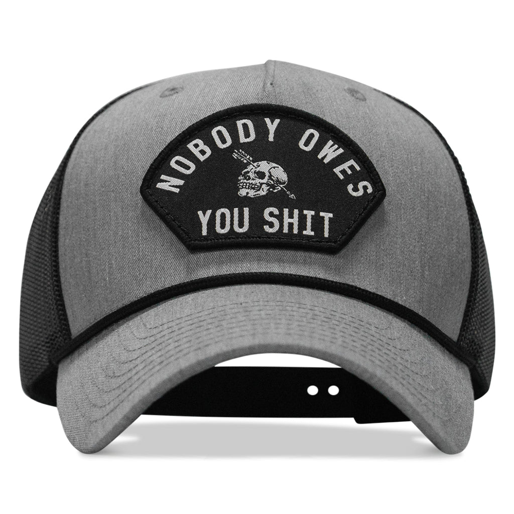 Nobody Owes You Shit Skull Arched Patch Rope Snapback