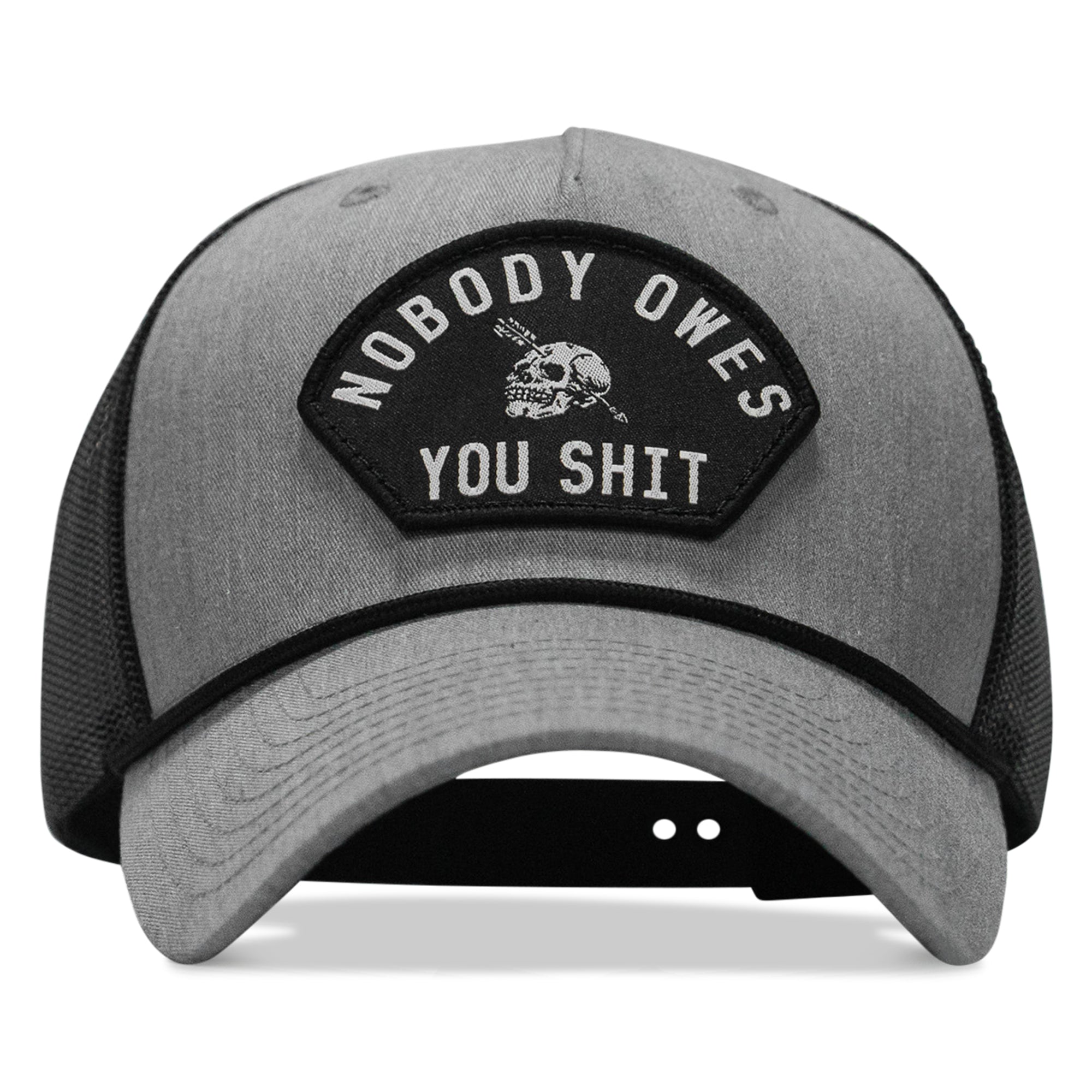 Nobody Owes You Shit Skull Arched Patch Rope Snapback