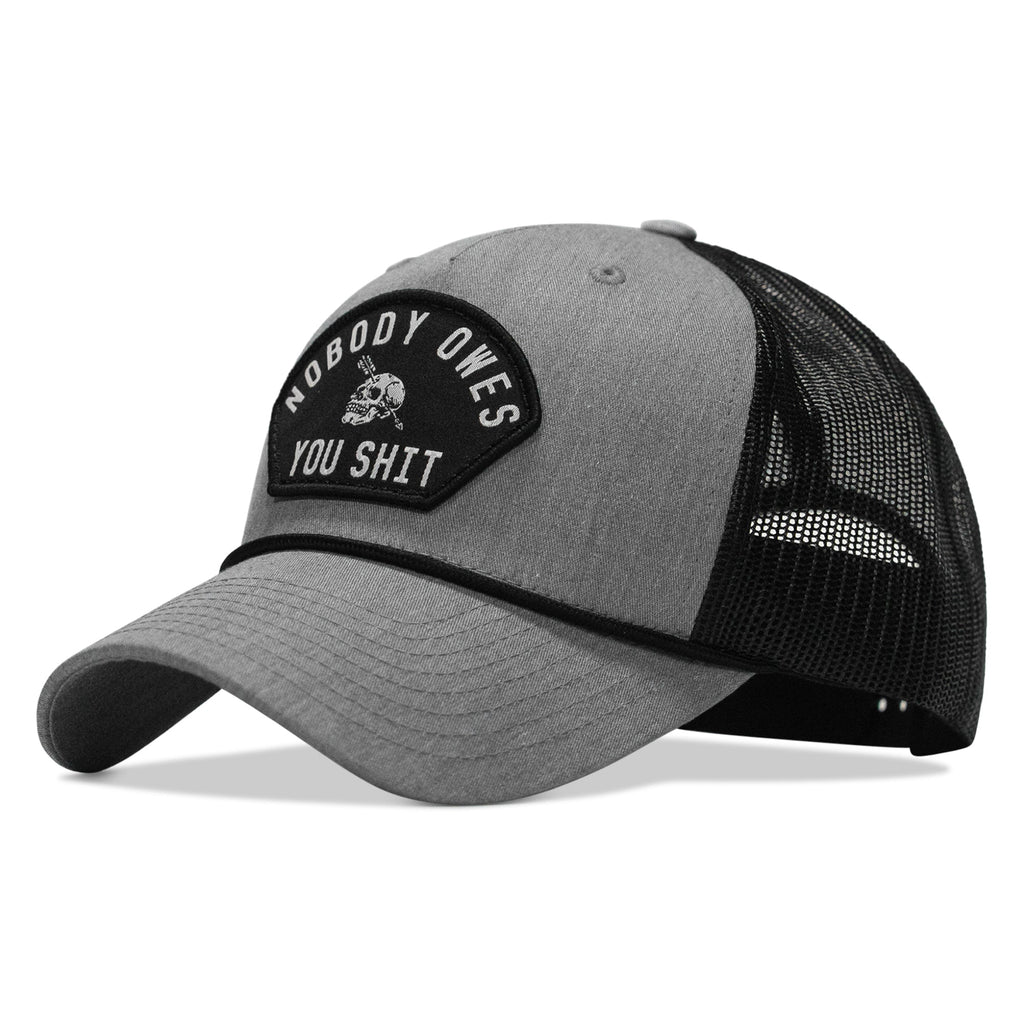 Nobody Owes You Shit Skull Arched Patch Rope Snapback