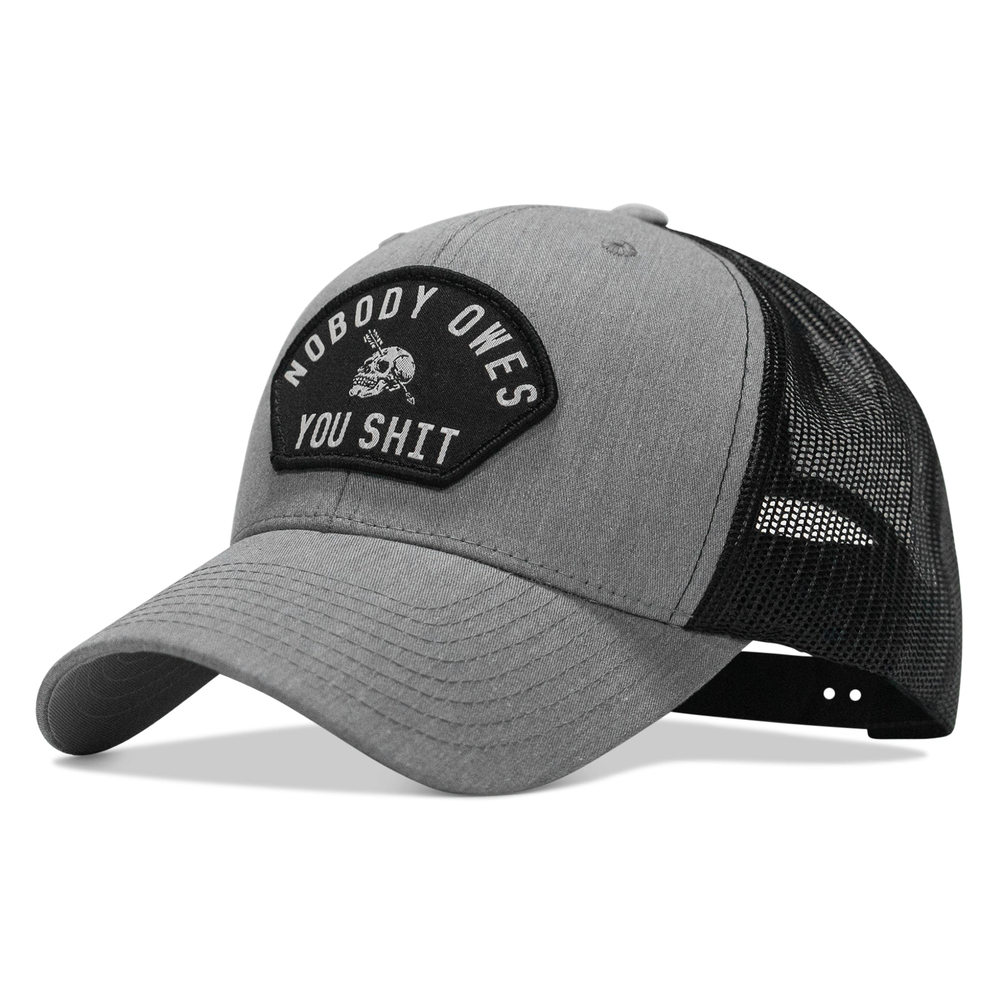 Nobody Owes You Shit Arched Skull Patch Snapback