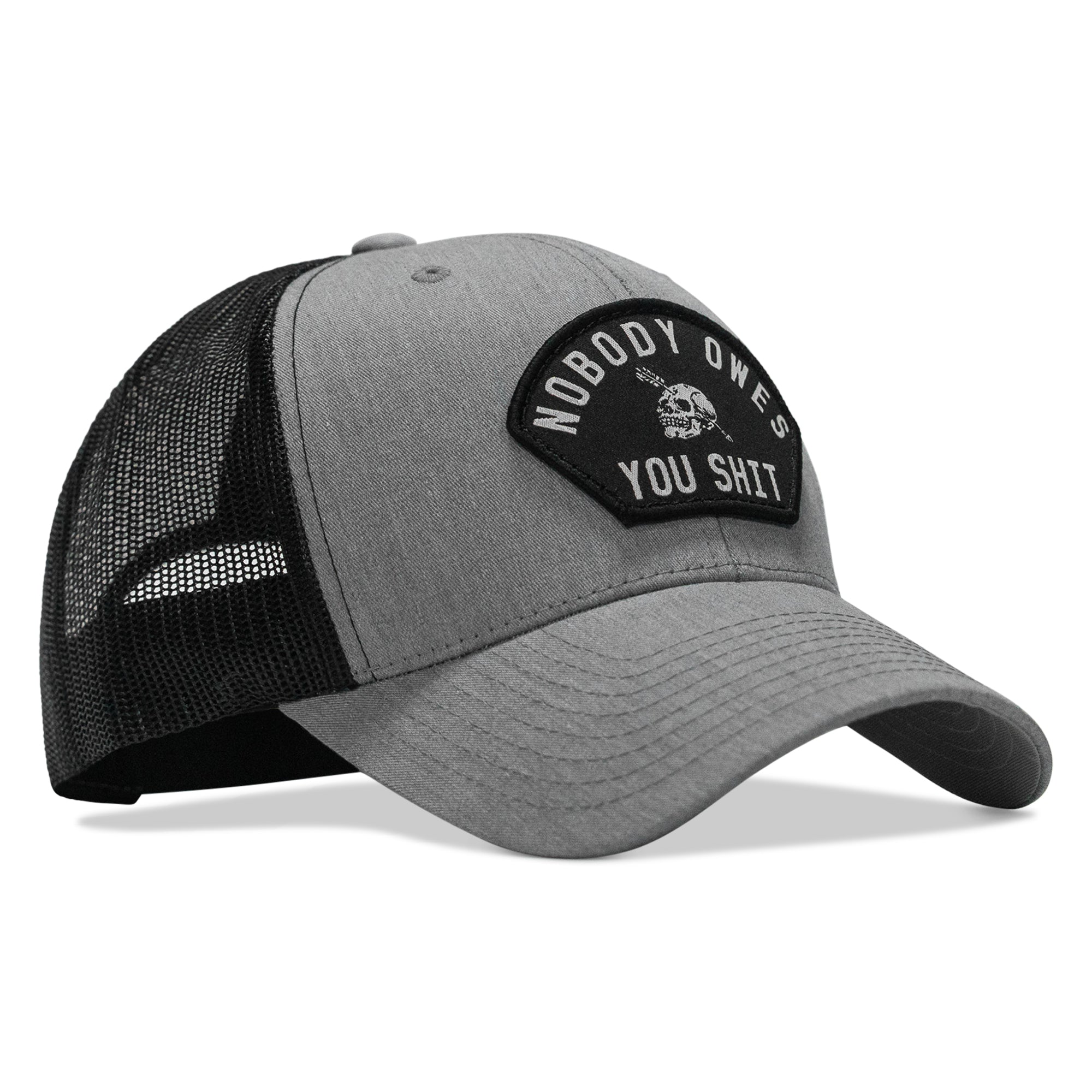 Nobody Owes You Shit Arched Skull Patch Snapback