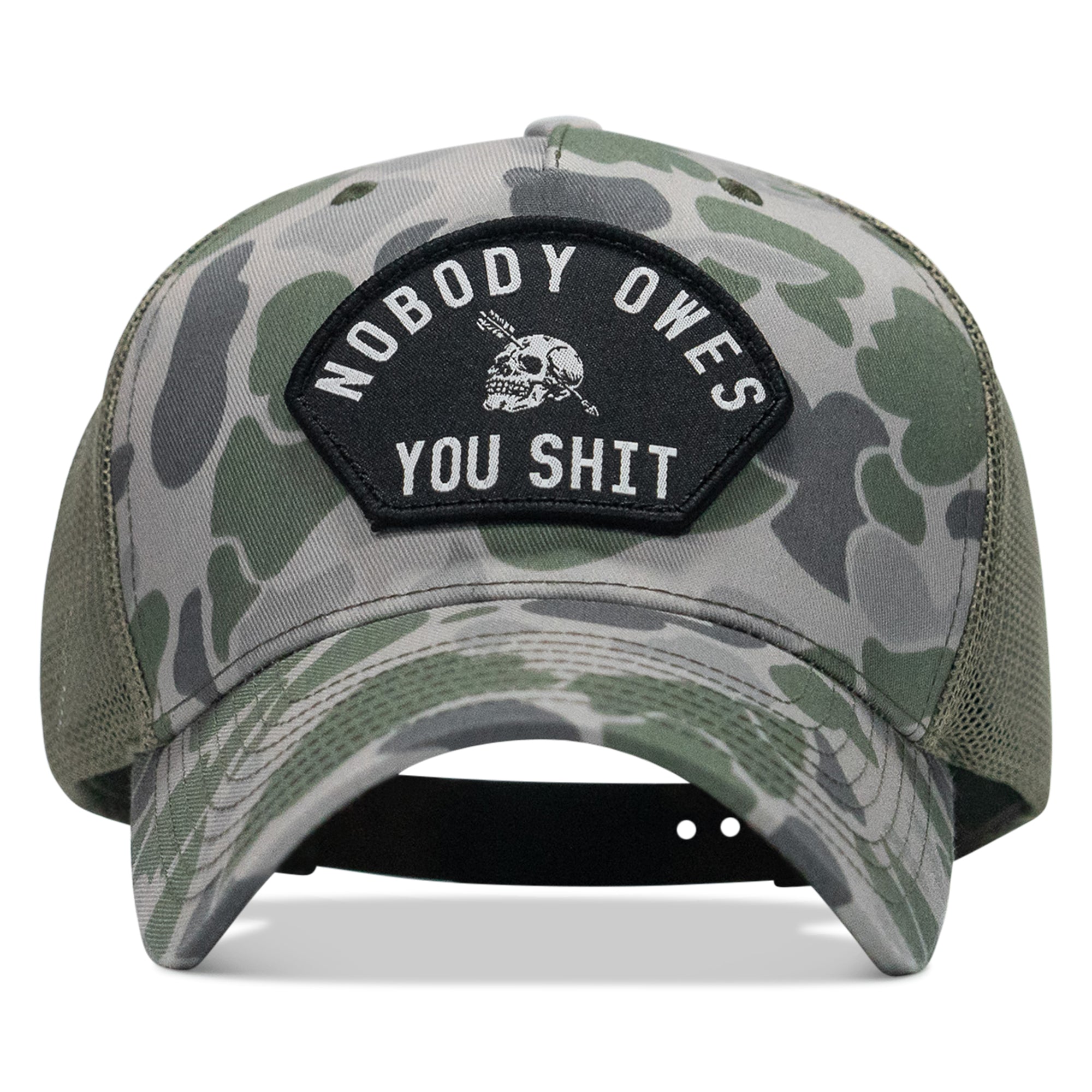 Nobody Owes You Shit Arched Skull Patch Snapback