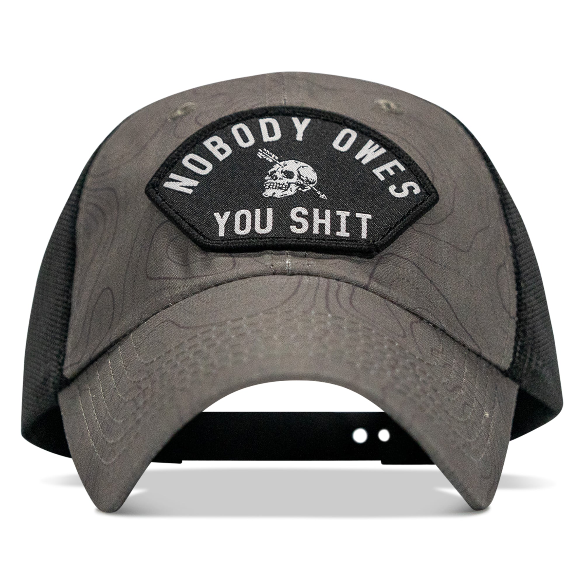 Nobody Owes You Shit Arched Patch Tactical Ripstop Mesh Snapback Hat