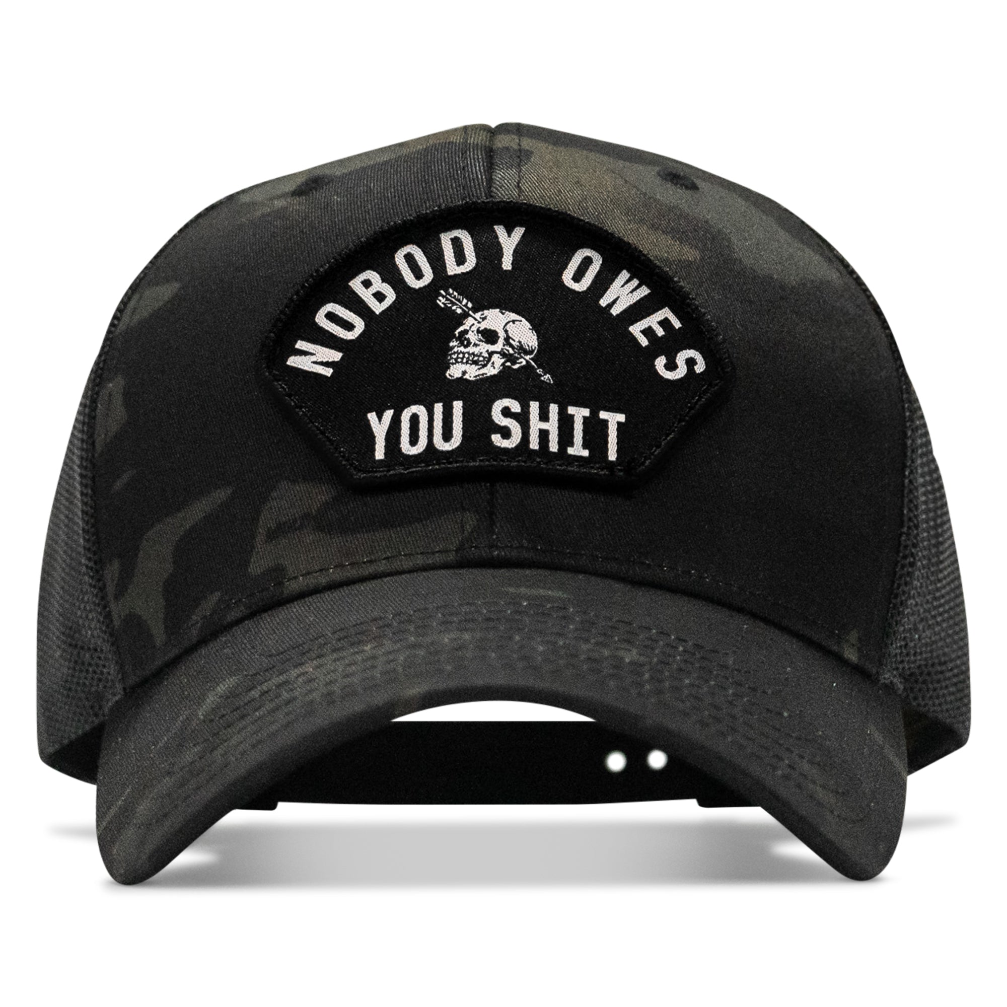 Nobody Owes You Shit Arched Skull Patch Snapback
