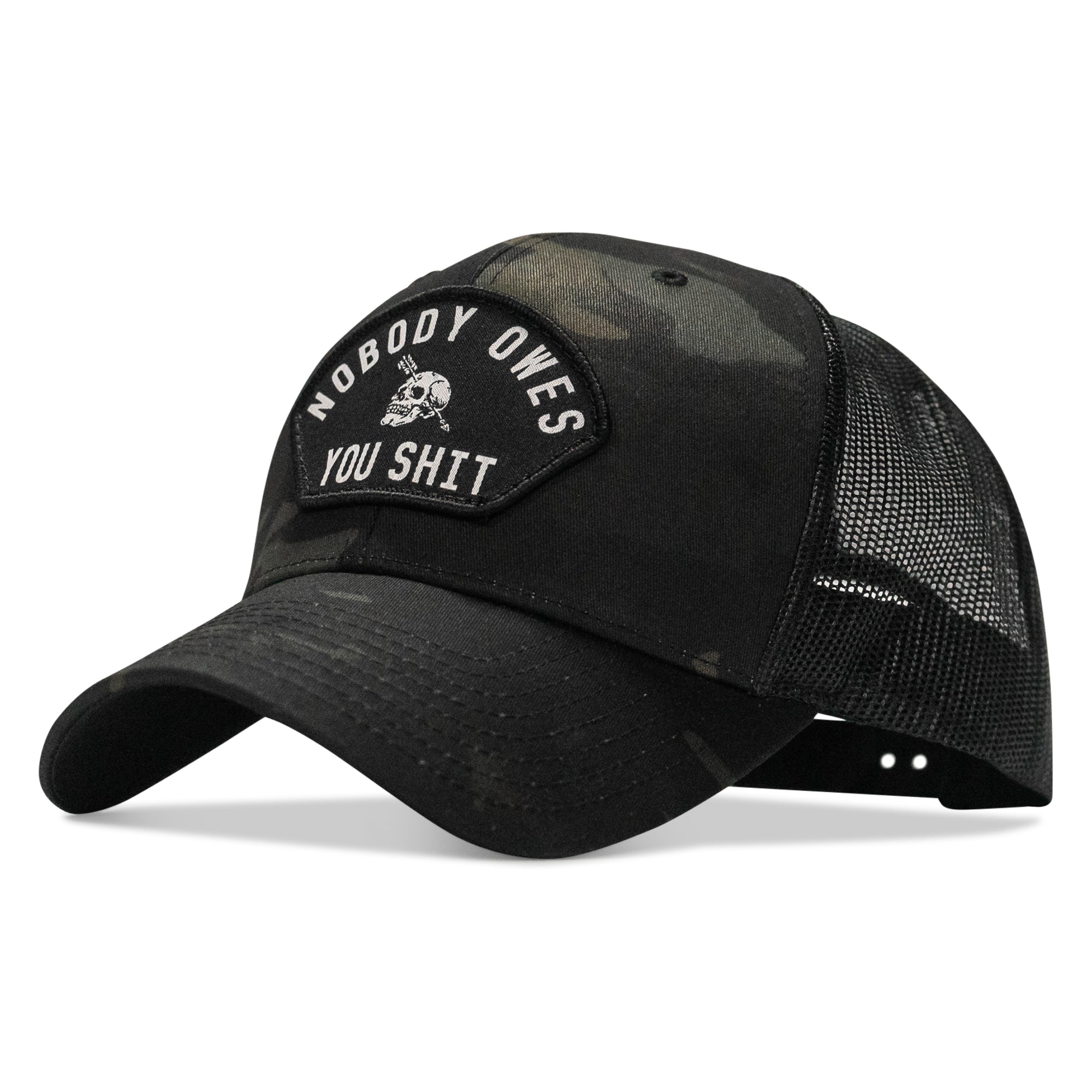 Nobody Owes You Shit Arched Skull Patch Snapback