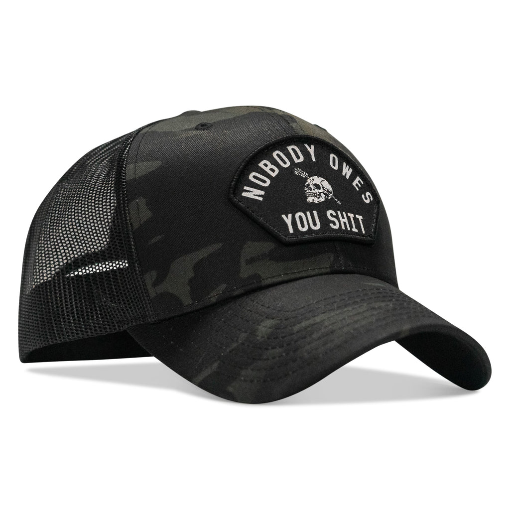 Nobody Owes You Shit Arched Skull Patch Snapback