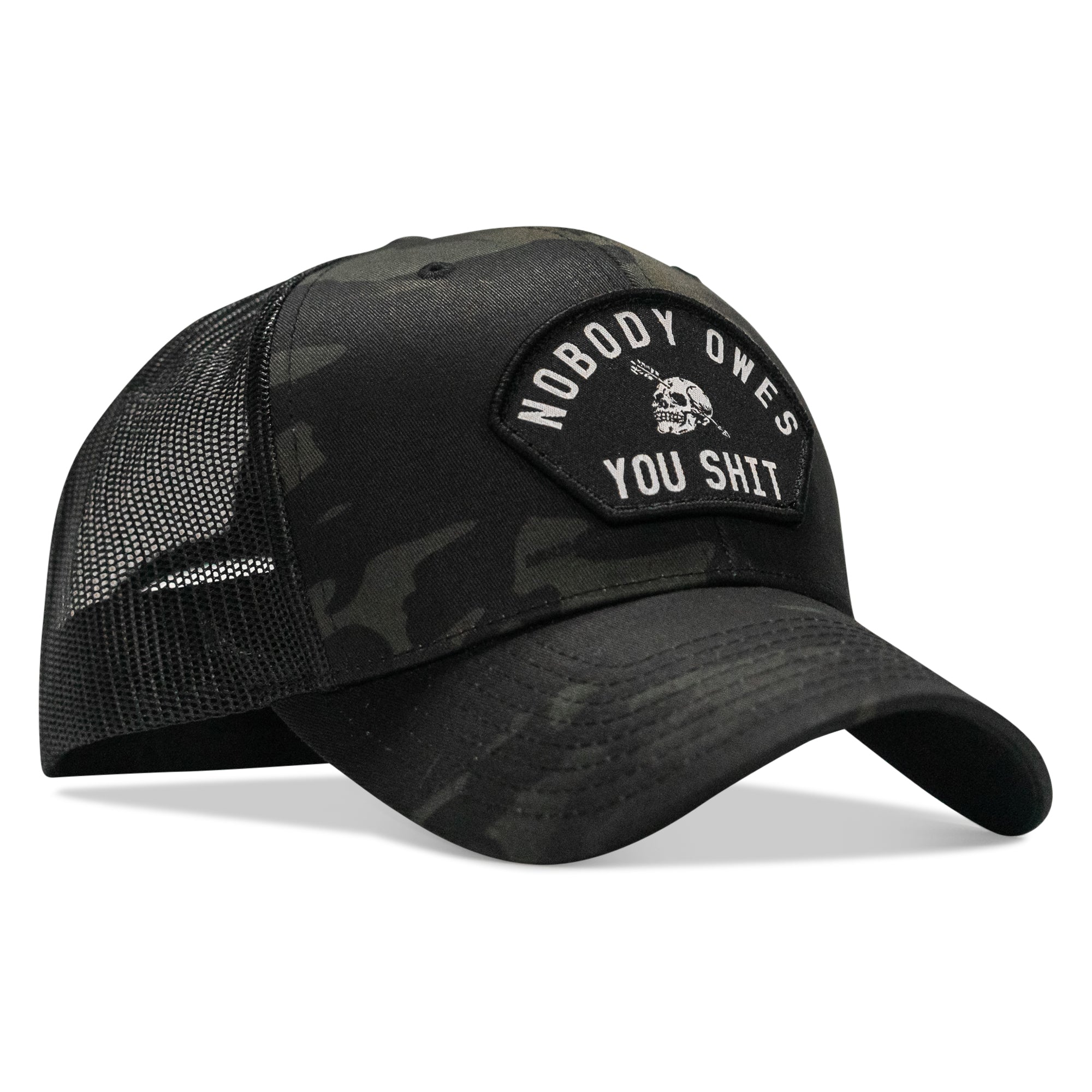 Nobody Owes You Shit Arched Skull Patch Snapback