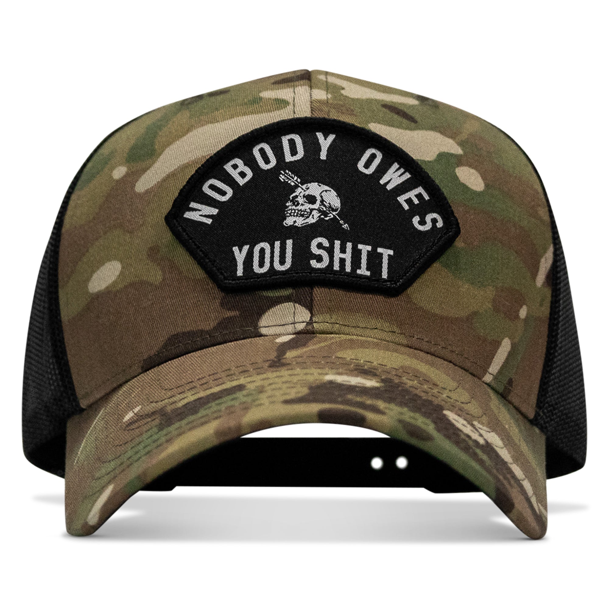 Nobody Owes You Shit Arched Skull Patch Snapback