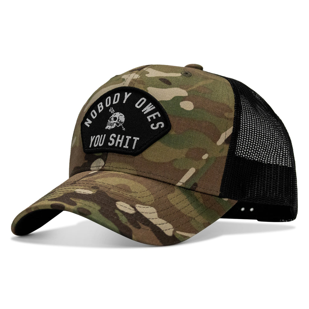 Nobody Owes You Shit Arched Skull Patch Snapback
