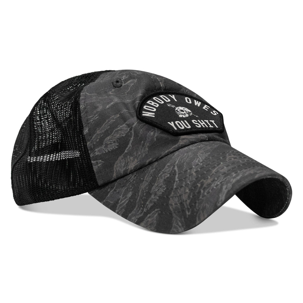 Nobody Owes You Shit Arched Patch Tactical Ripstop Mesh Snapback Hat