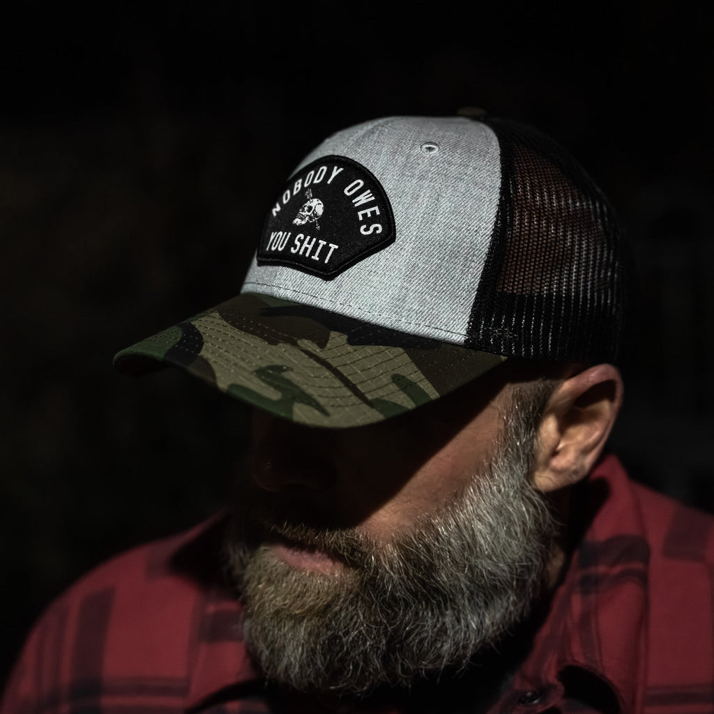 Nobody Owes You Shit Arched Skull Patch Snapback