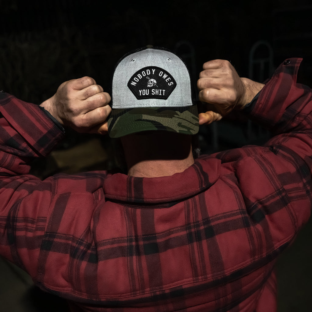Nobody Owes You Shit Arched Skull Patch Snapback