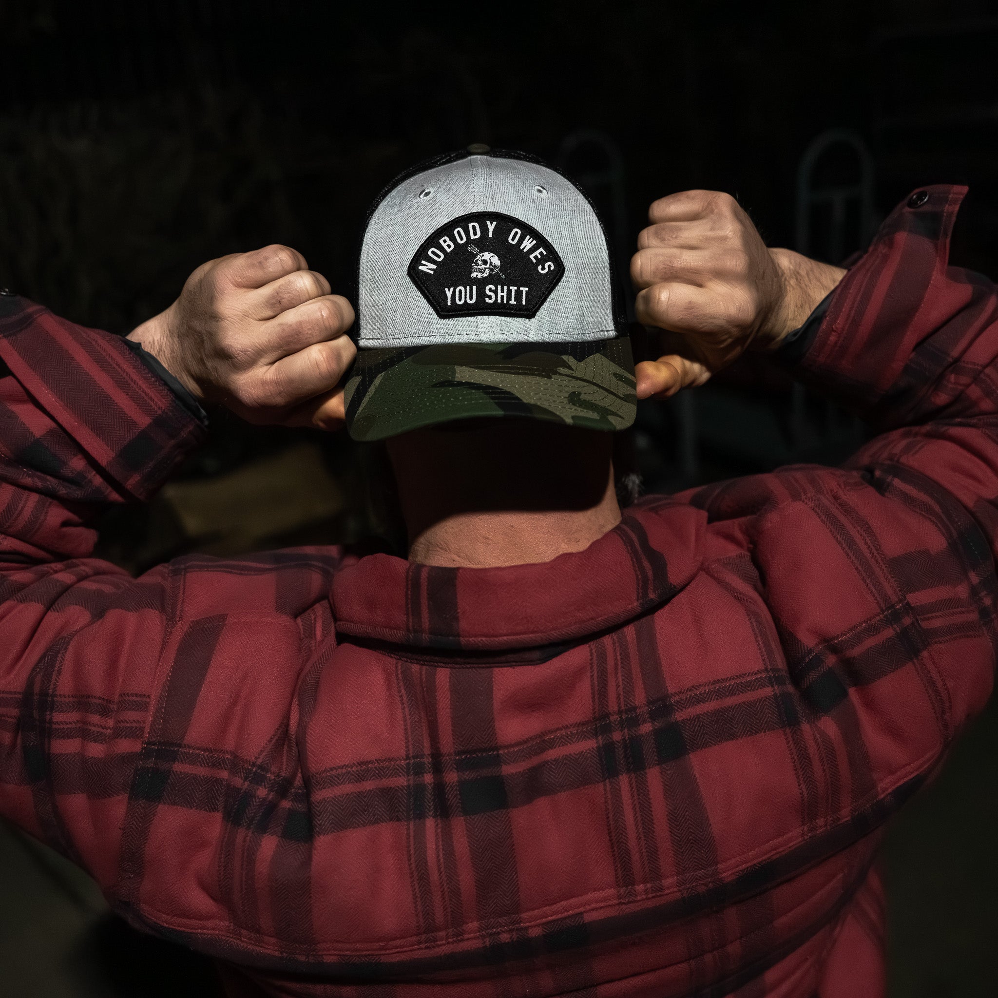 Nobody Owes You Shit Arched Skull Patch Snapback