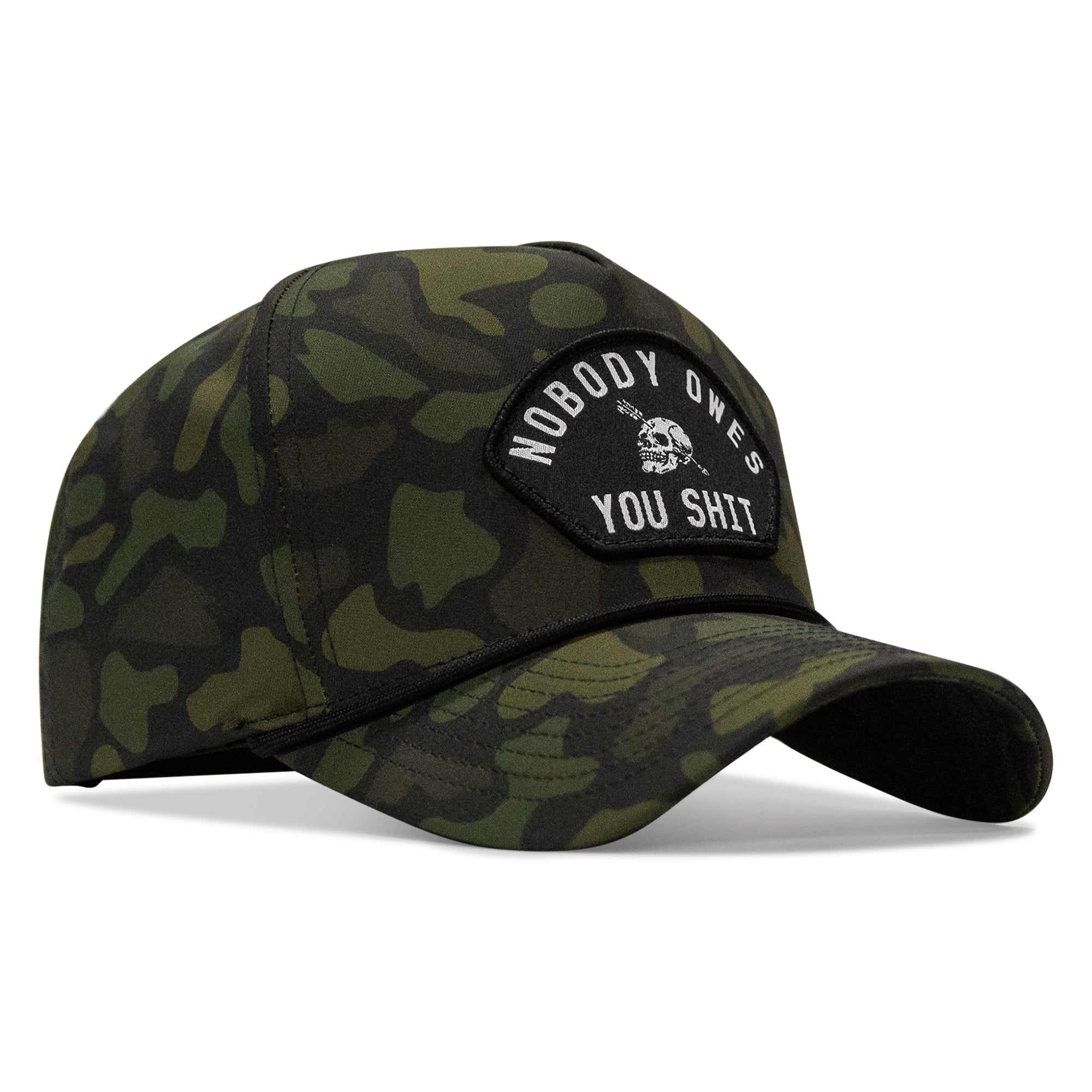 Nobody Owes You Shit Arched Patch 5 Pannel Rope Snapback