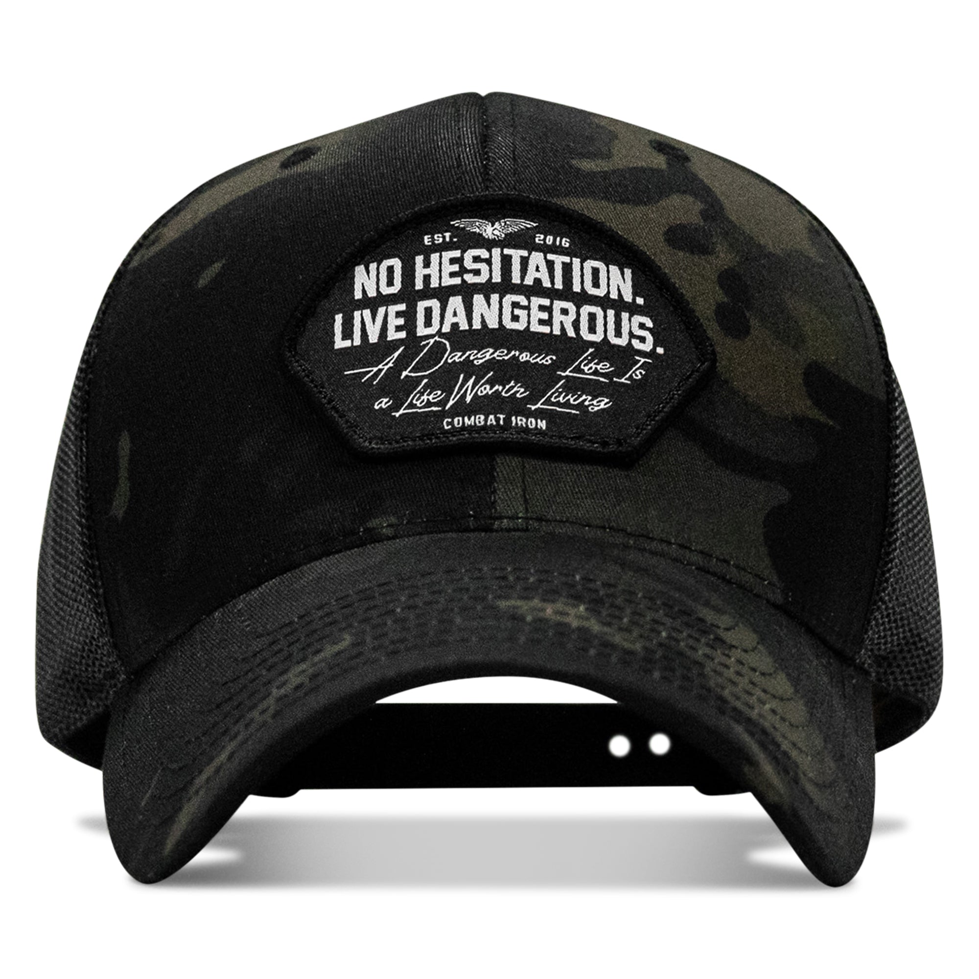 No Hesitation. Live Dangerous Patch Snapback Hat