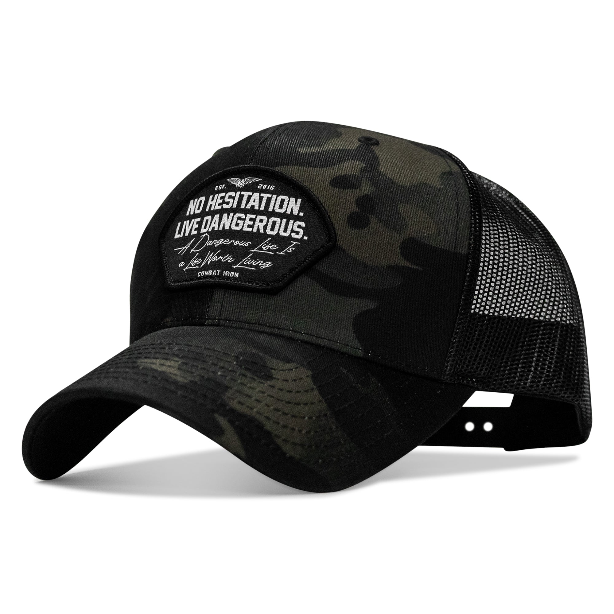 No Hesitation. Live Dangerous Patch Snapback Hat