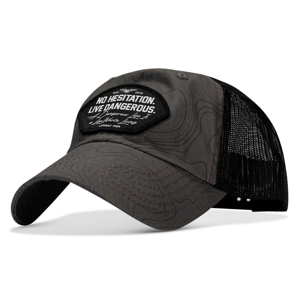 No Hesitation. Live Dangerous Patch Tactical Ripstop Mesh Snapback Hat