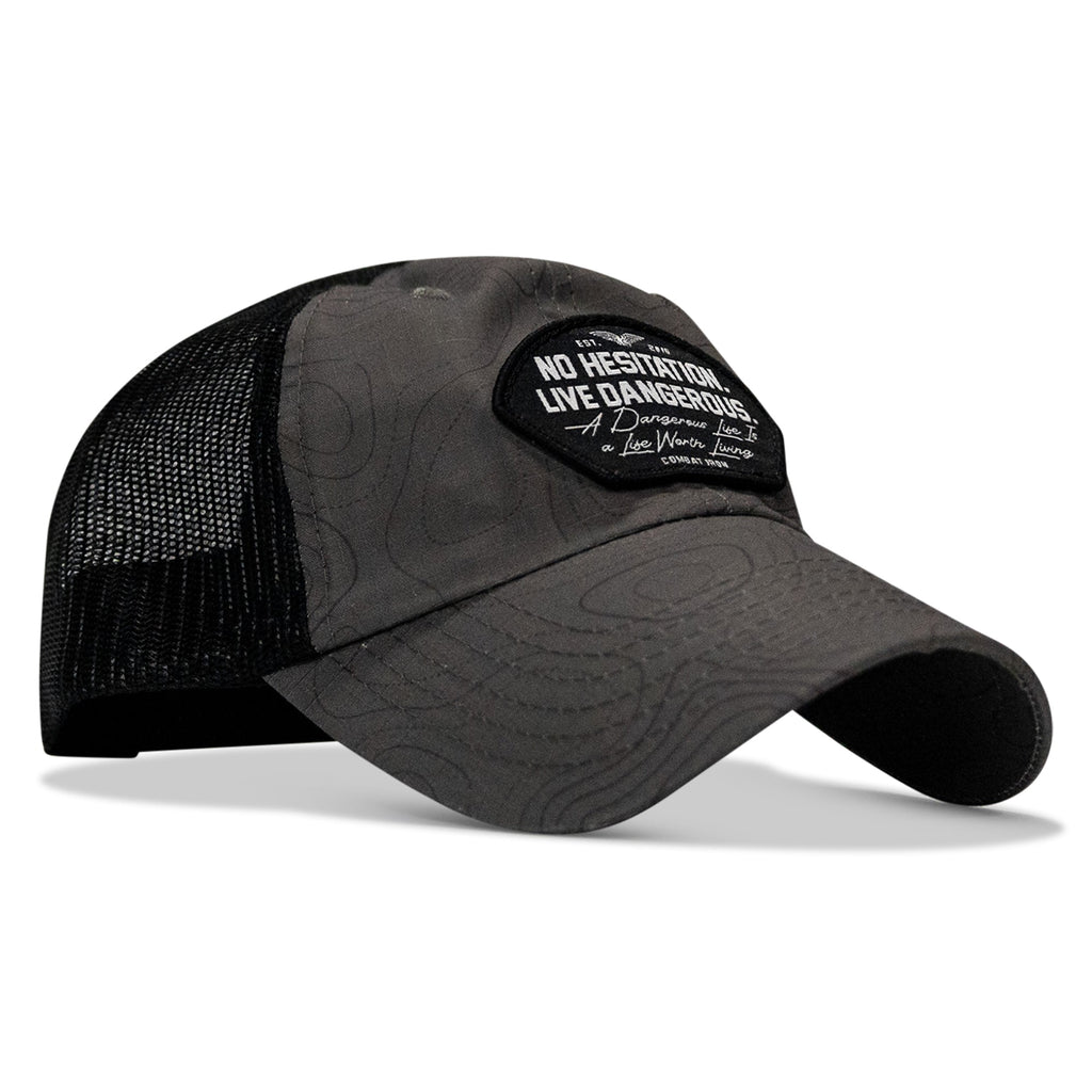 No Hesitation. Live Dangerous Patch Tactical Ripstop Mesh Snapback Hat