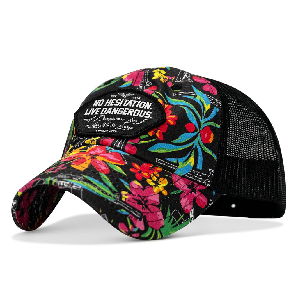 No Hesitation. Live Dangerous Patch Tactical Ripstop Mesh Snapback Hat