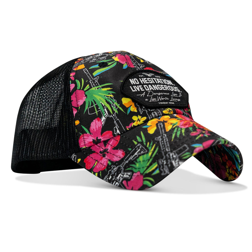 No Hesitation. Live Dangerous Patch Tactical Ripstop Mesh Snapback Hat