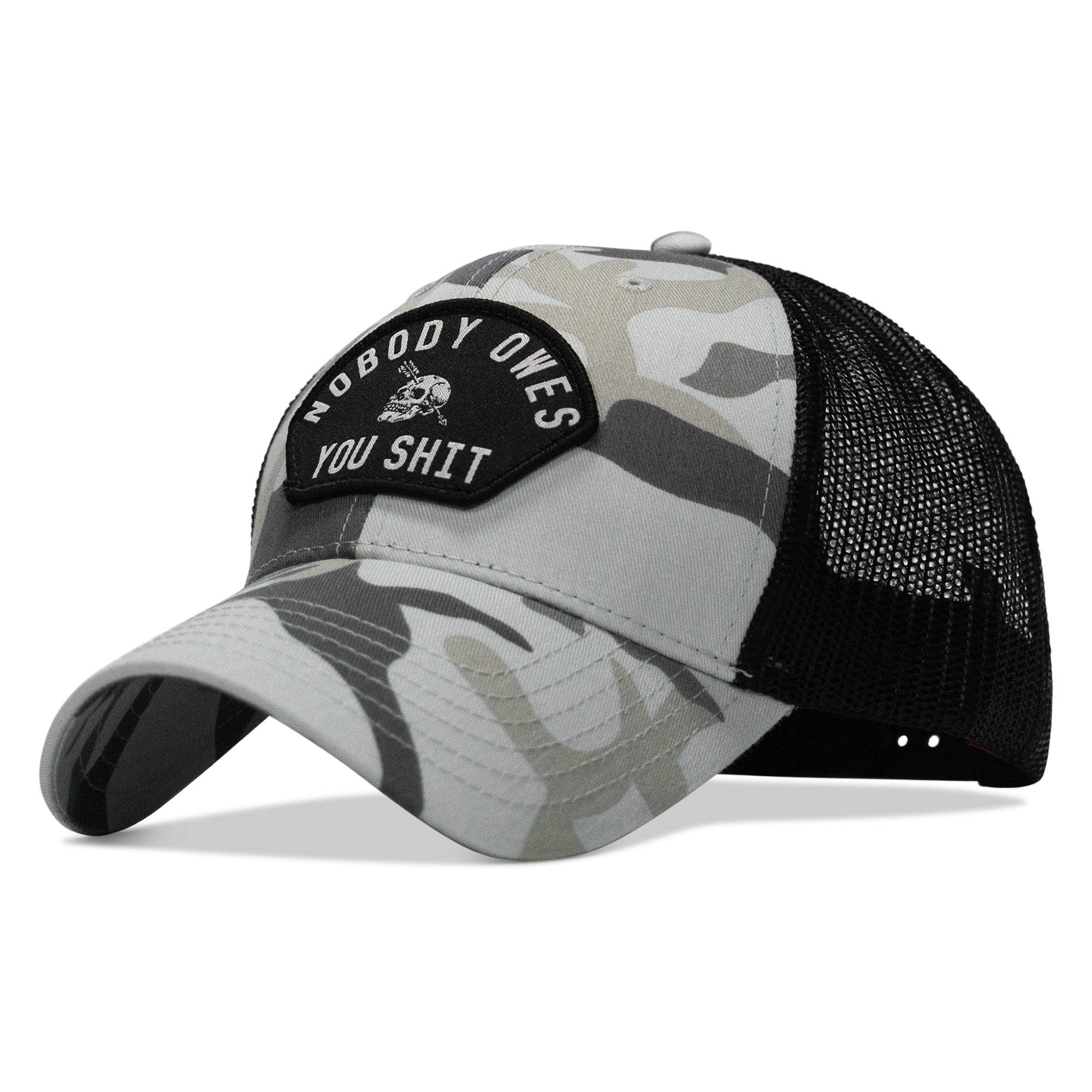 Nobody Owes You Shit Arched Skull Patch Snapback