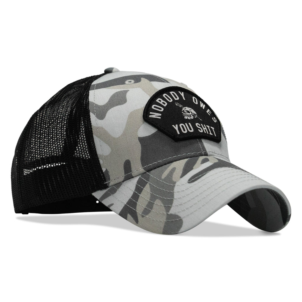 Nobody Owes You Shit Arched Skull Patch Snapback
